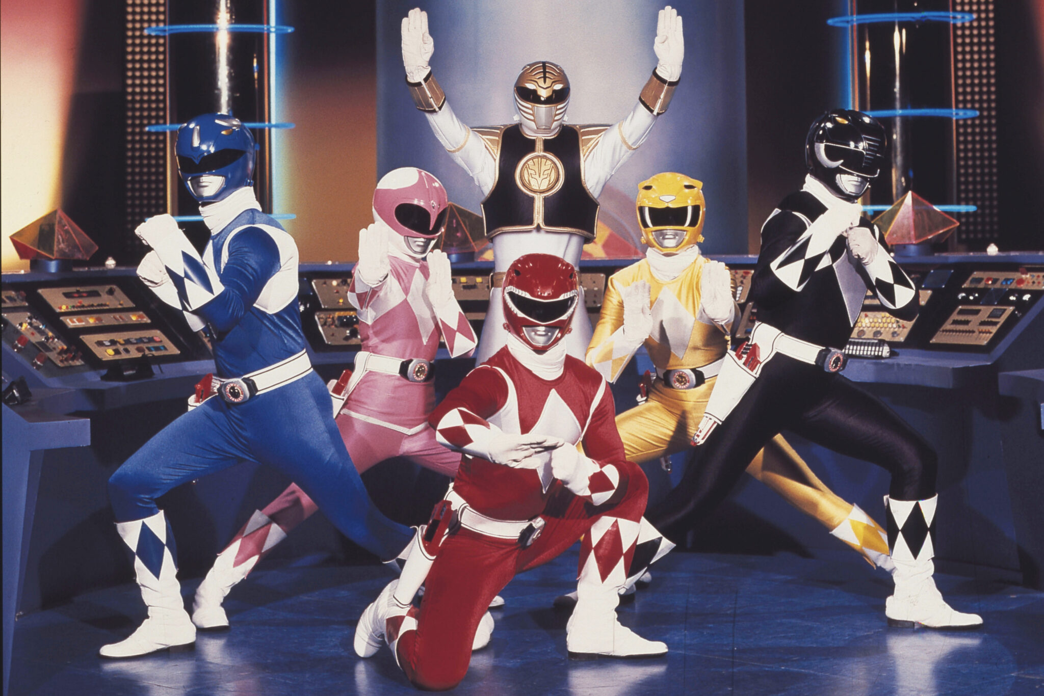 FILE - This publicity file photo provided by Saban Brands, shows a scene from the "Mighty Morphin Power Rangers" TV show. Lions Gate Entertainment Corp. said Tuesday, May 6, 2014, it was partnering with Haim Sabanís Saban Entertainment to produce a live-action feature film based on the spandex-wearing, martial arts superheroes who are usually called upon to save the world. "Power Rangers" have had a continuous presence on U.S. TV since 1993. (AP Photo/Saban Brands, file)