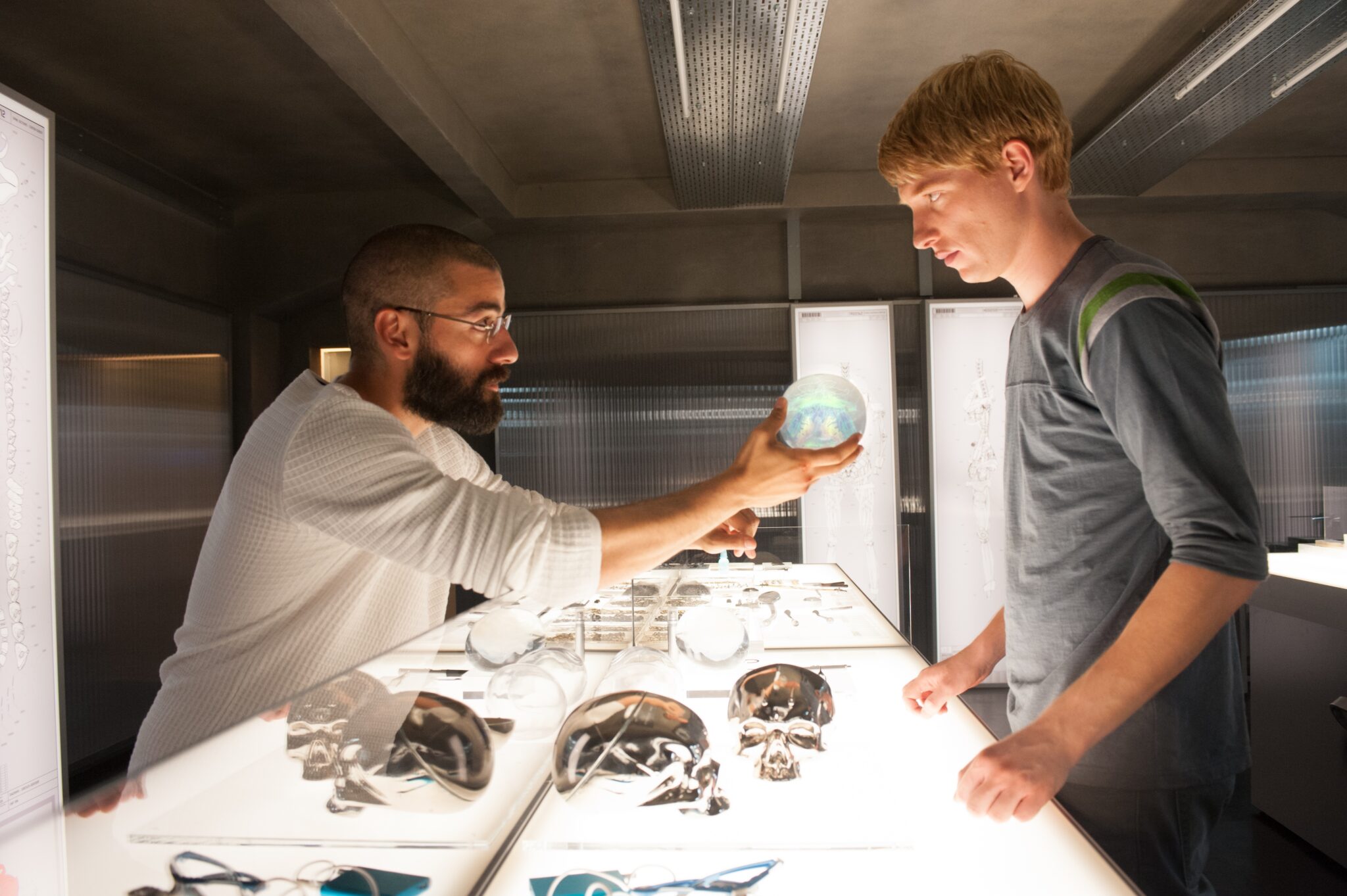 Oscar Isaac and Domnhall Gleeson in Ex Machina.