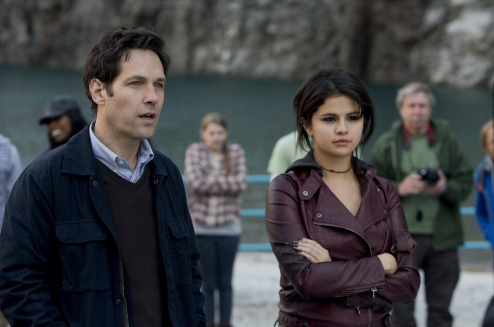 Gomez with Paul Rudd on set of the film.